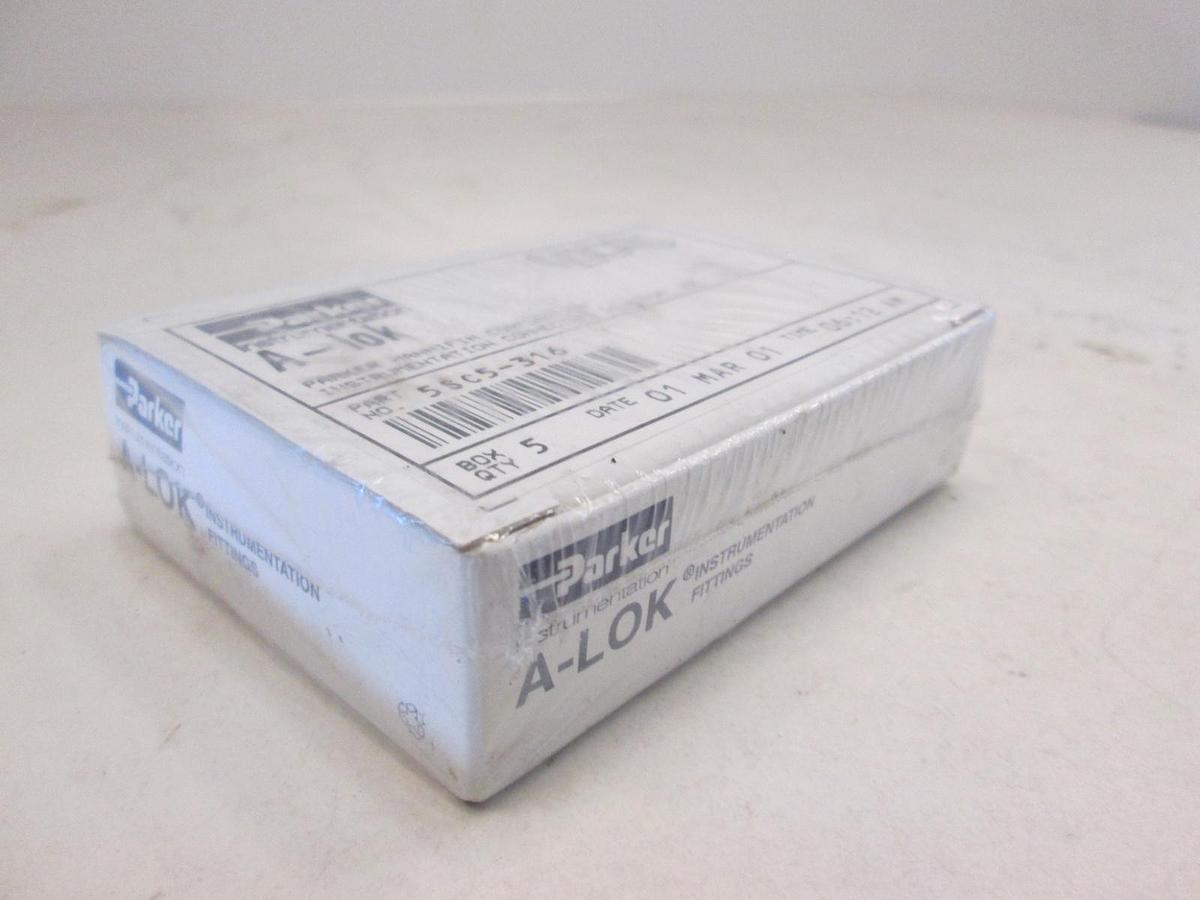 Parker, 5SC5-316, A-Lok Union, Box of 5, New, Original Packaging