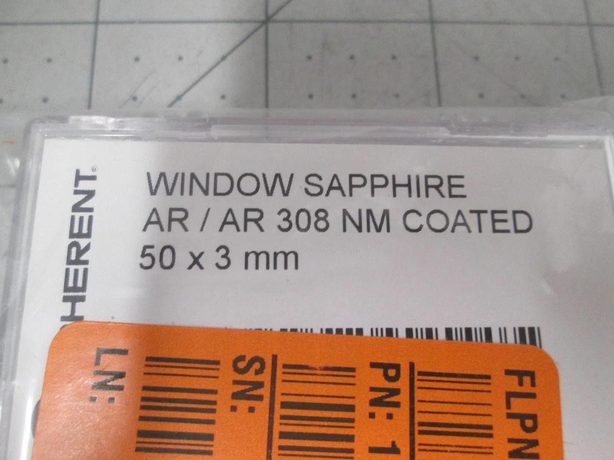Coherent, Window Sapphire, 1107355R, AR/AR 308 NM 50 x 3mm, New