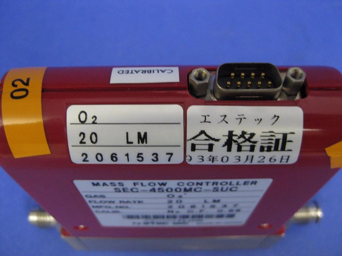 Used Stec SEC-4500MC-SUC Mass Flow Controller 20 SLM, O2, Used