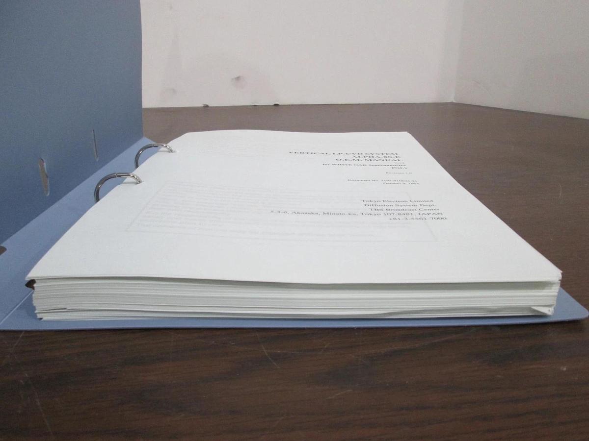 Used Tokyo Electron, ALPHA-8S-E, Poly, O.E.M. Manual, Vol 2, Used