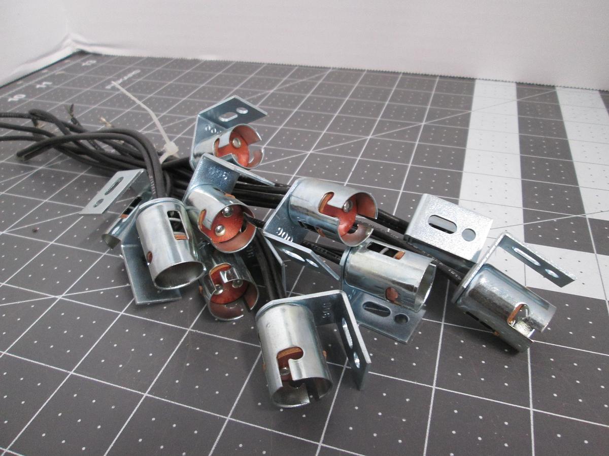 Used Lot of 10 Miniature Bayonet Lamp Sockets Right Angle Bracket #44 #47 Pinball