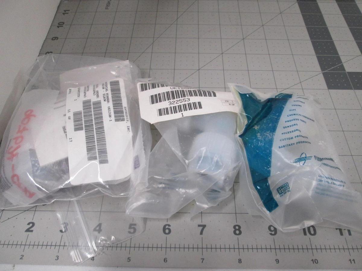 Entegris, UEGN-1, Union Elbow Quickgrip, PFA, 3/4" OD Tube, New, Lot of 3