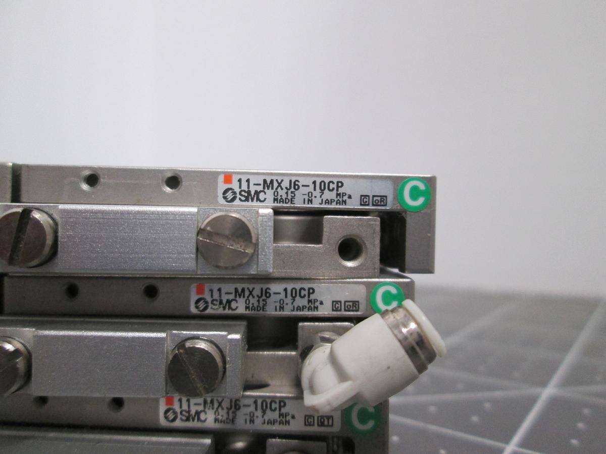Used SMC 11-MXJ6-10CP Air Slide Table Lot of 3 Cleanroom Pneumatic Guided Actuator