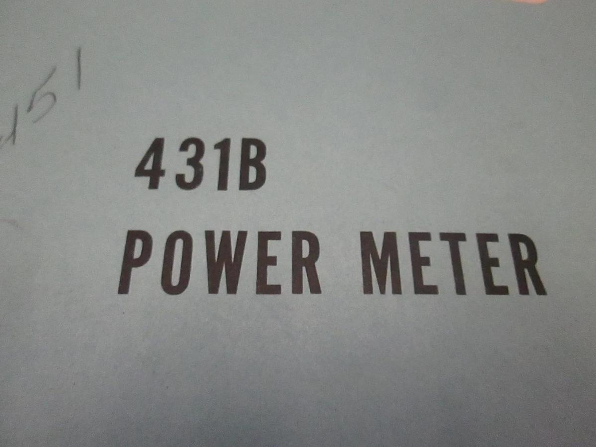 Used HP 431B Power Meter Operating and Service Manual, Used