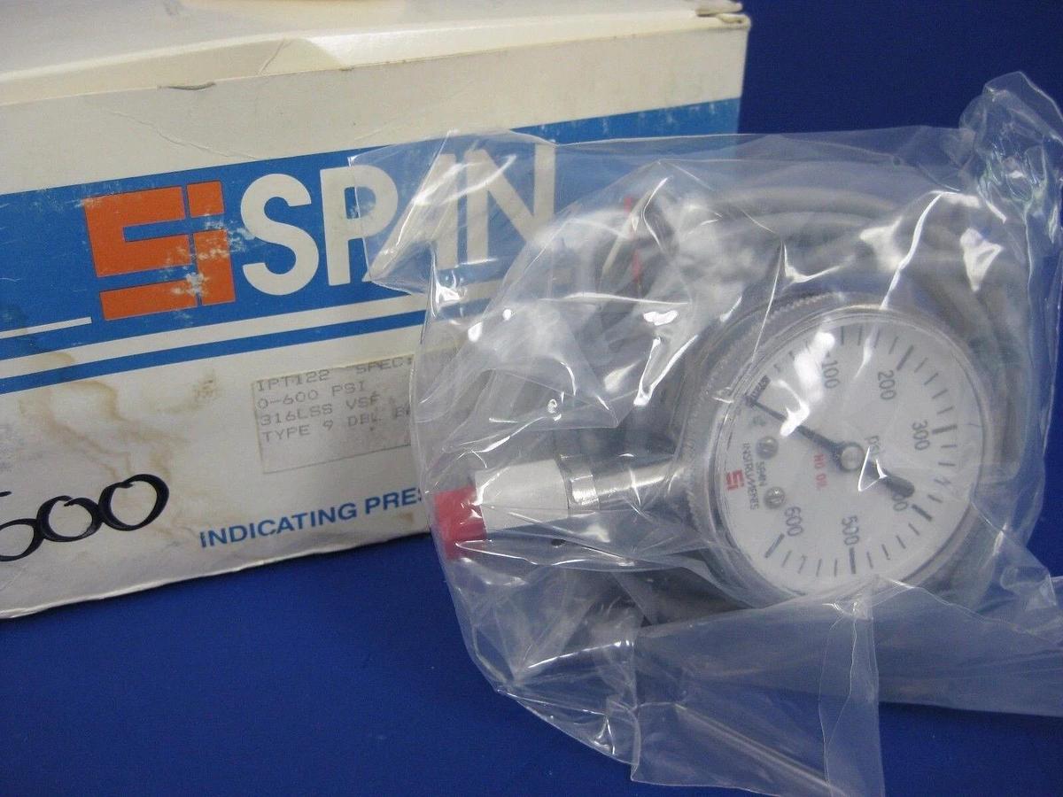 Used Span IPT122 Indicating Pressure Transmitter, Type 9, 0-600 PSI, Swivel FVCR, New