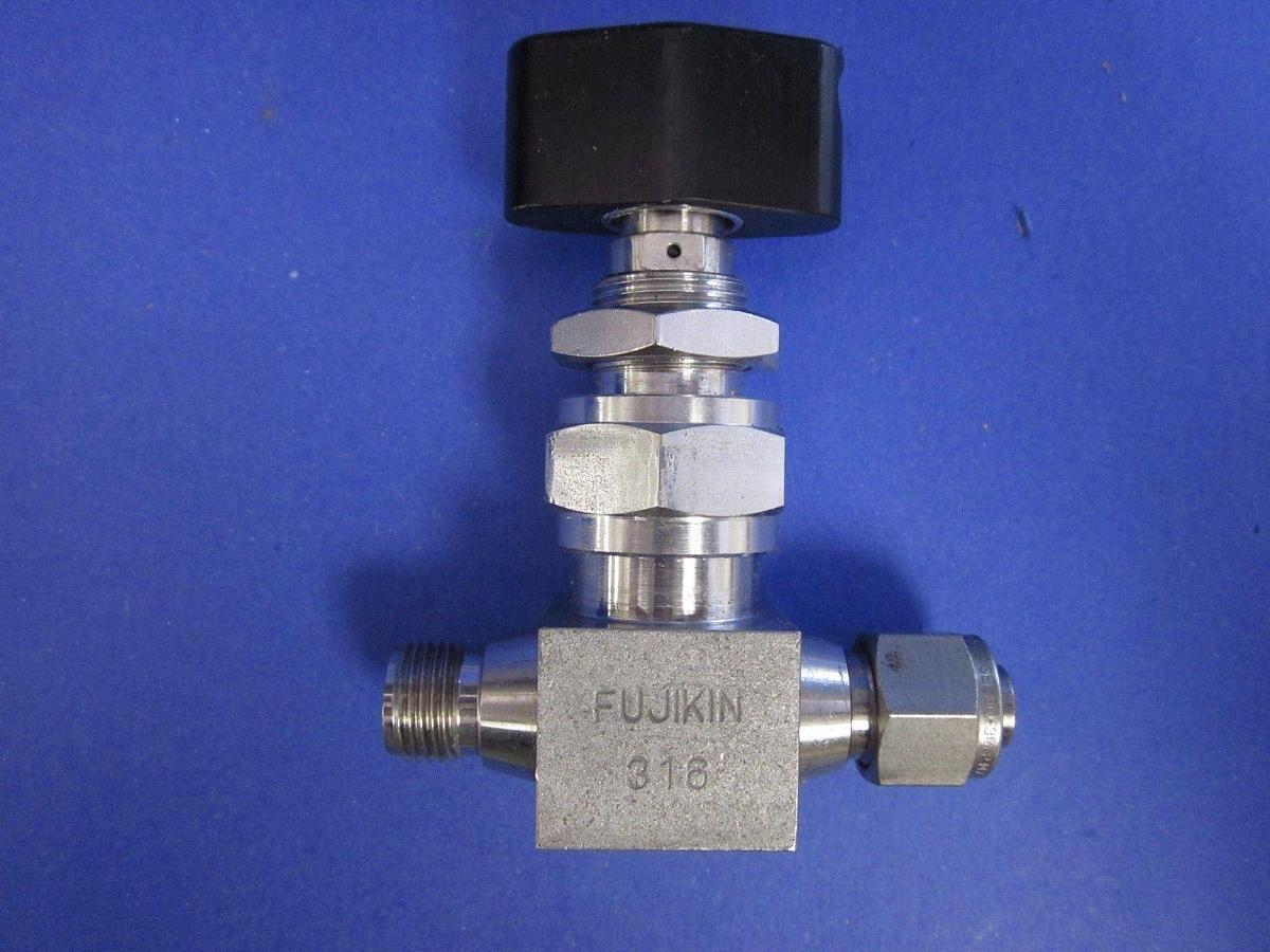 Used Fujikin 1/4 Turn Shut Off Valve, TEL 0120-064661, 1/4" Swagelok - LOT of 2