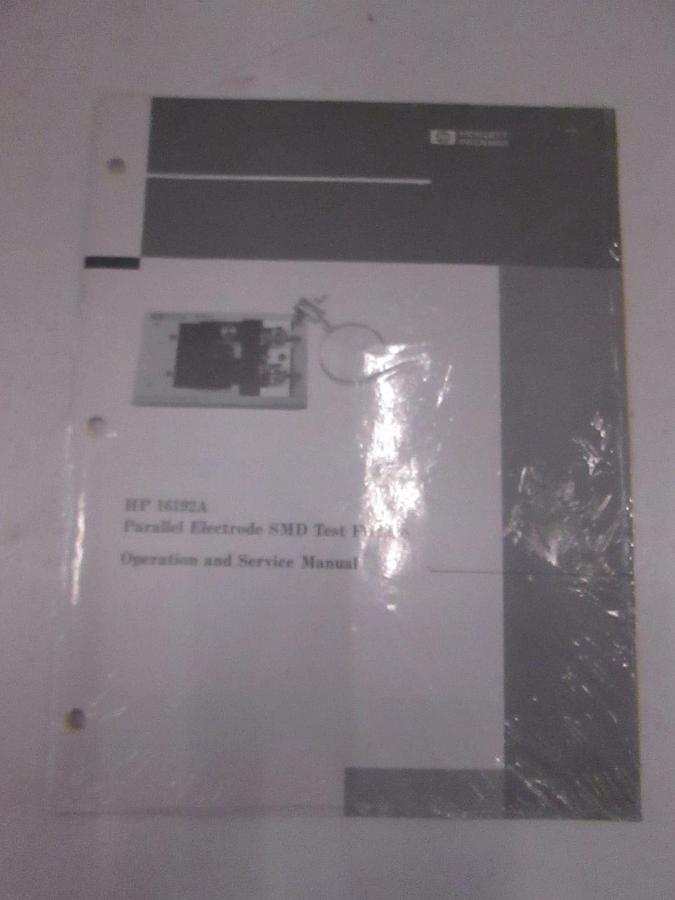 Used HP 16192A Parallel Electrode SMD Test Fixture Operation/ Service Manual, Used