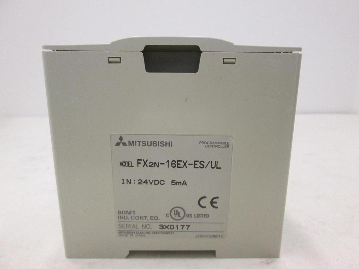 Used Mitsubishi, FX2N-16EX-ES/UL, Programmable Controller, 24VDC 5mA, Used
