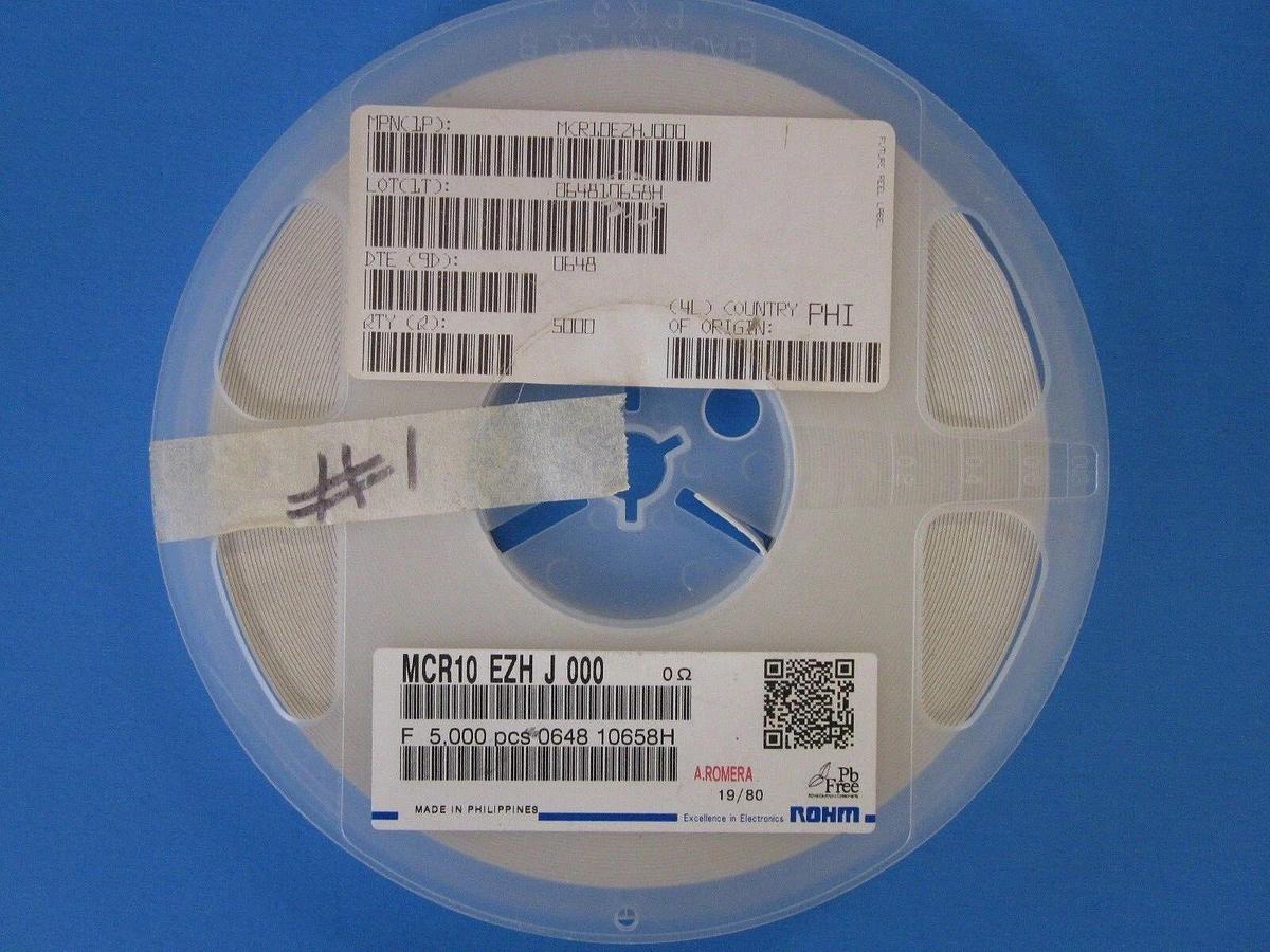 ROHM MCR10EZHJ000 Resistor, Size 2012mm/0805, QTY 5000