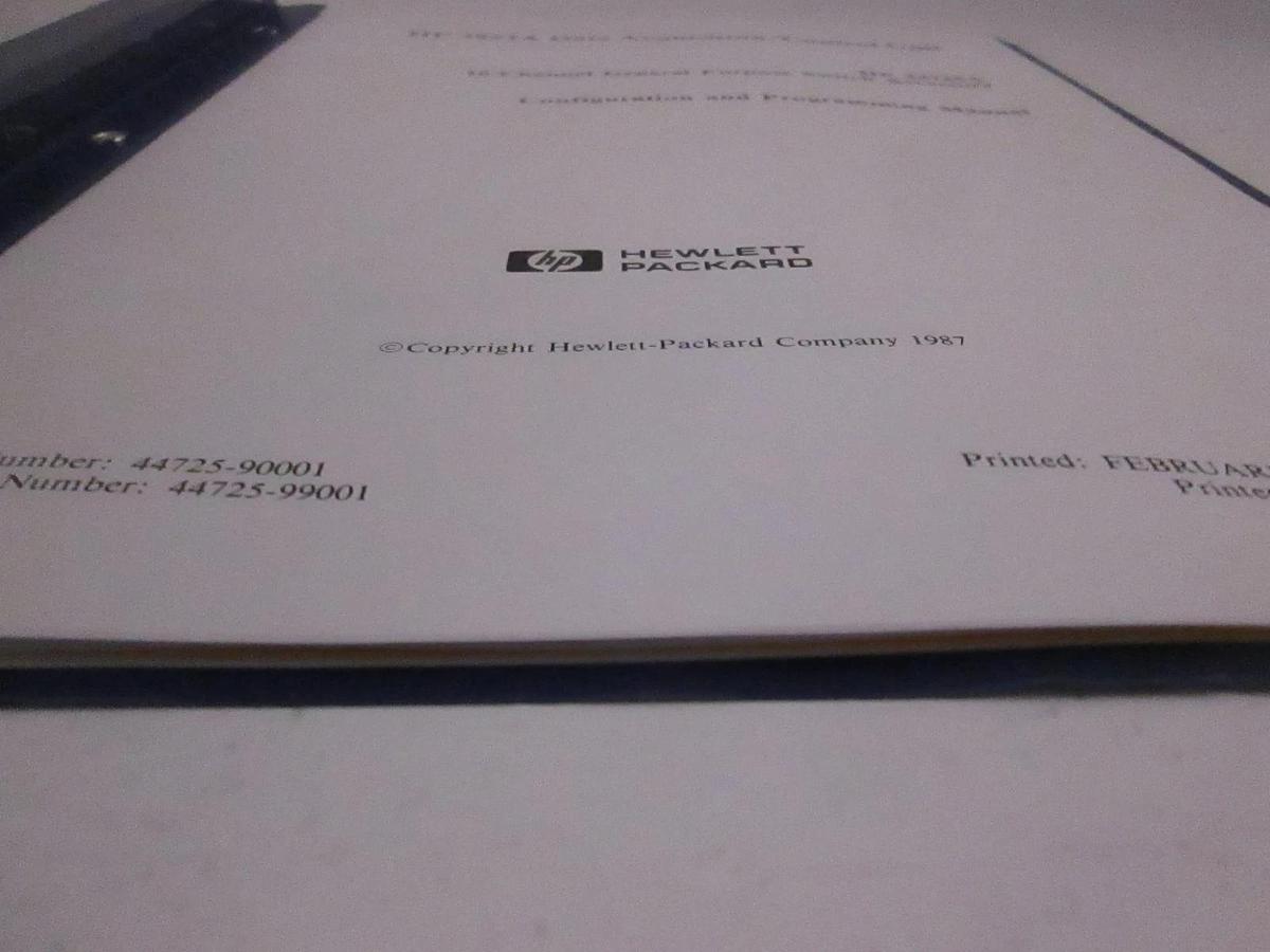Used HP 3852A Data Acquisition/ Control Unit Configuration and Program Manual, Used