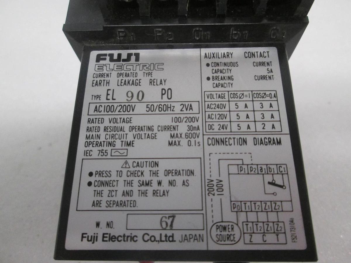 Used Fuji Electric, Class 1, Earth Leakage Relay, Used