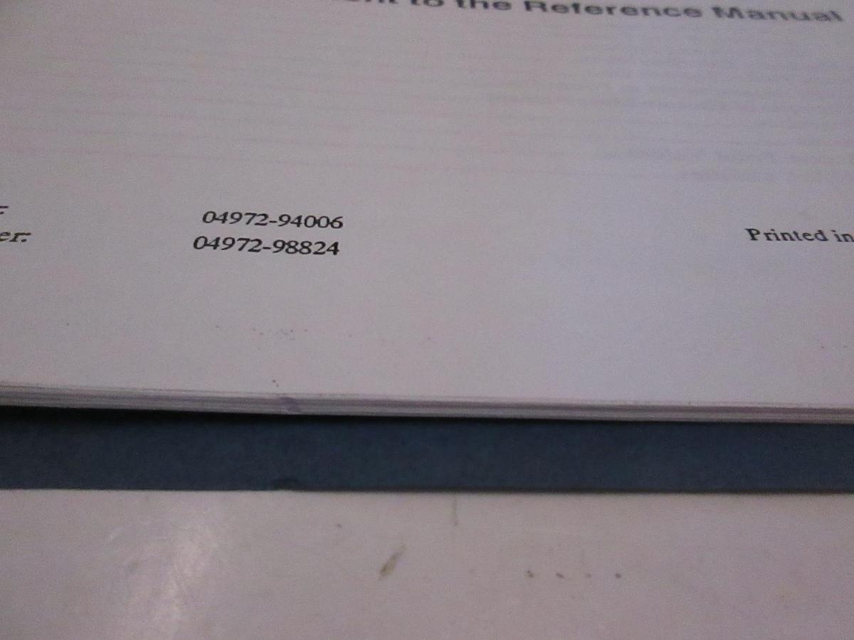 Used HP 4972A LAN Protocol Analyzer Supplement to Reference Manual, Used