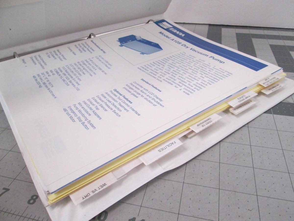 Used Ebara, Model A10S, Dry Vacuum Pump Manual, Used