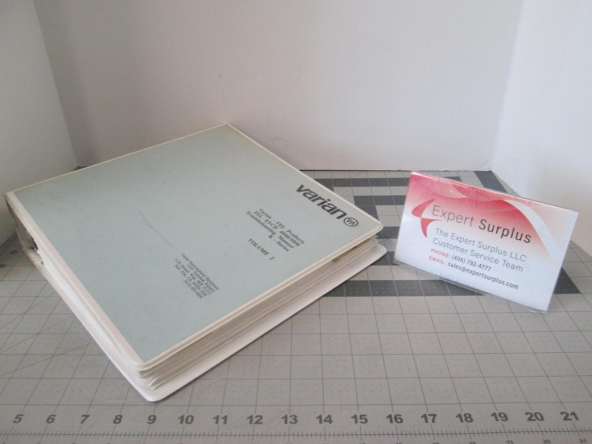 Used Varian, TEL Etch 4000/5000, Troubleshooting Manual, Volume 2, Used