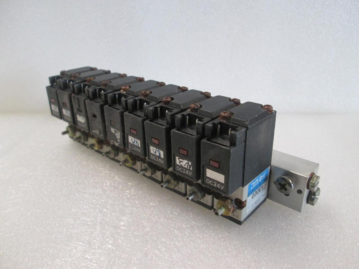 Used Koganei, 030E1, Solenoid Valve Block Assy, w/ YM10T Block, 9 Valve, Used