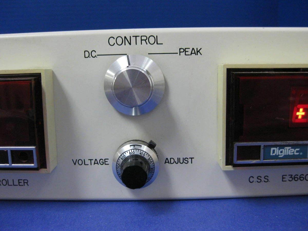 Used C.S.S. E3660 Peak/DC Monitor/Controller w/ (2) Digitec 2770A Meters, Used