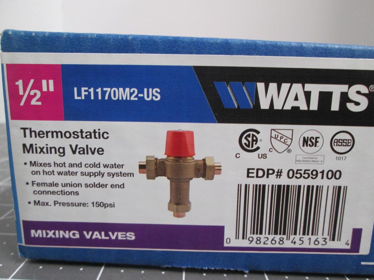 Watts, LF1170M2-US 1/2" Lead Free Thermostatic Mixing Valve 0559100 NEW