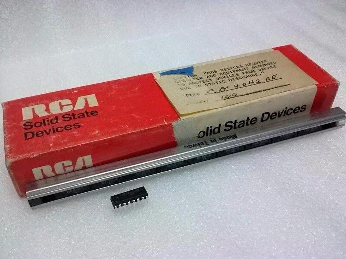 RCA CD4042AE IC Chip Quad D Latch 16 Pin, Lot of 10, NIB