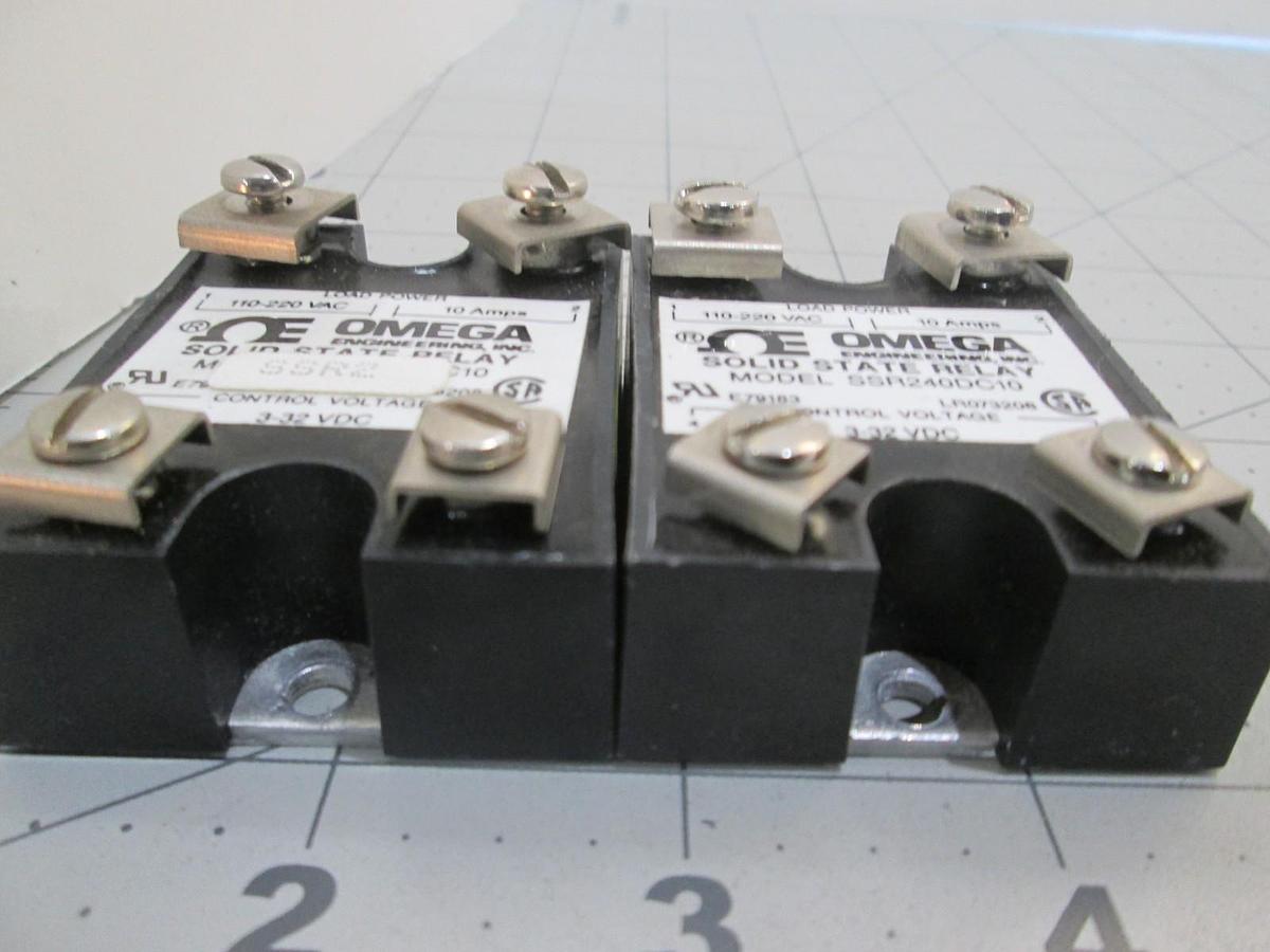 Used Omega, Model SSR240DC10, Solid State Relay, Used, Lot of 2