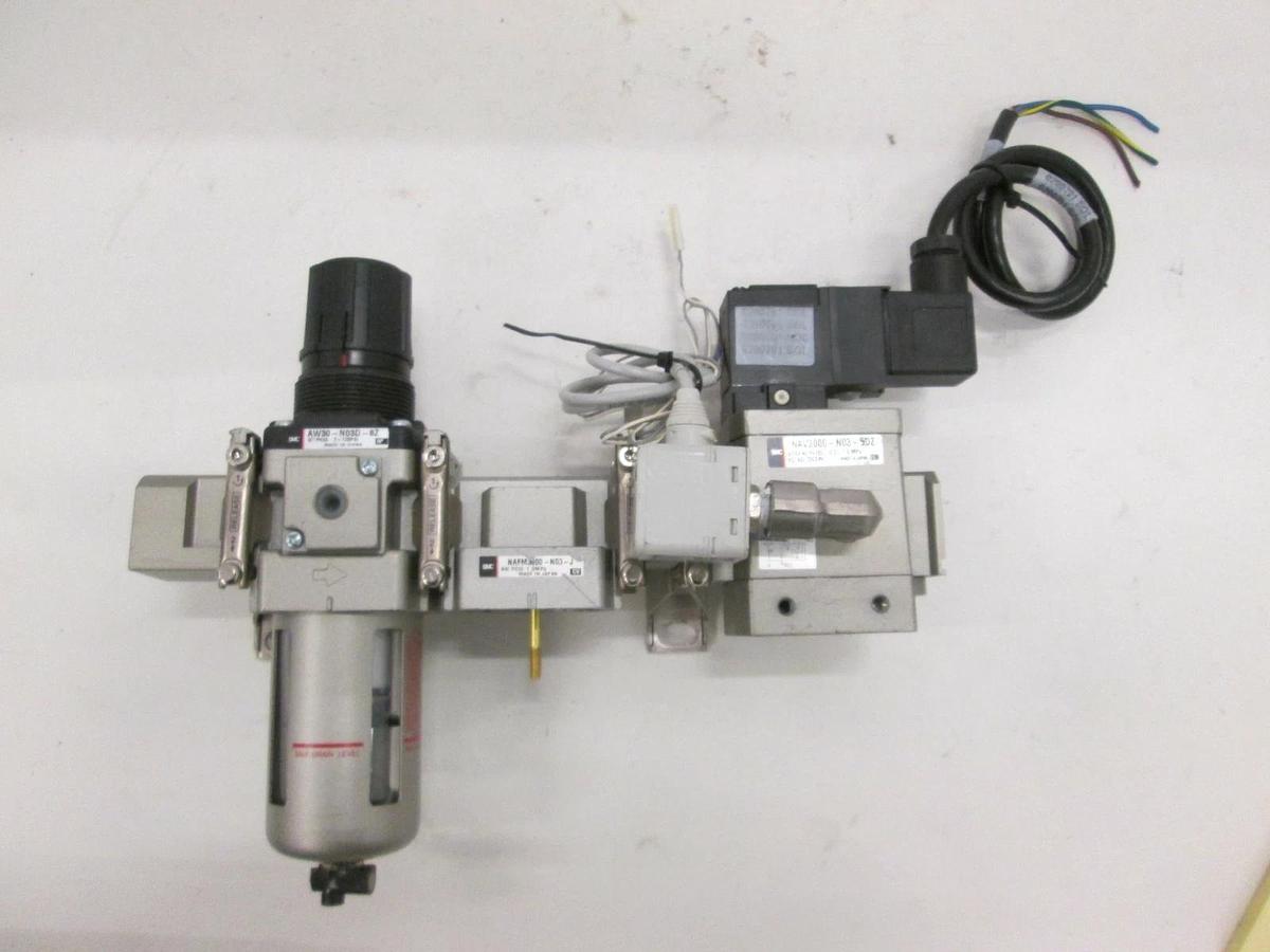 Used SMC, AW30-N03D-8Z, NAV3000-N03-5DZ, Filter Regulator Assy, Used