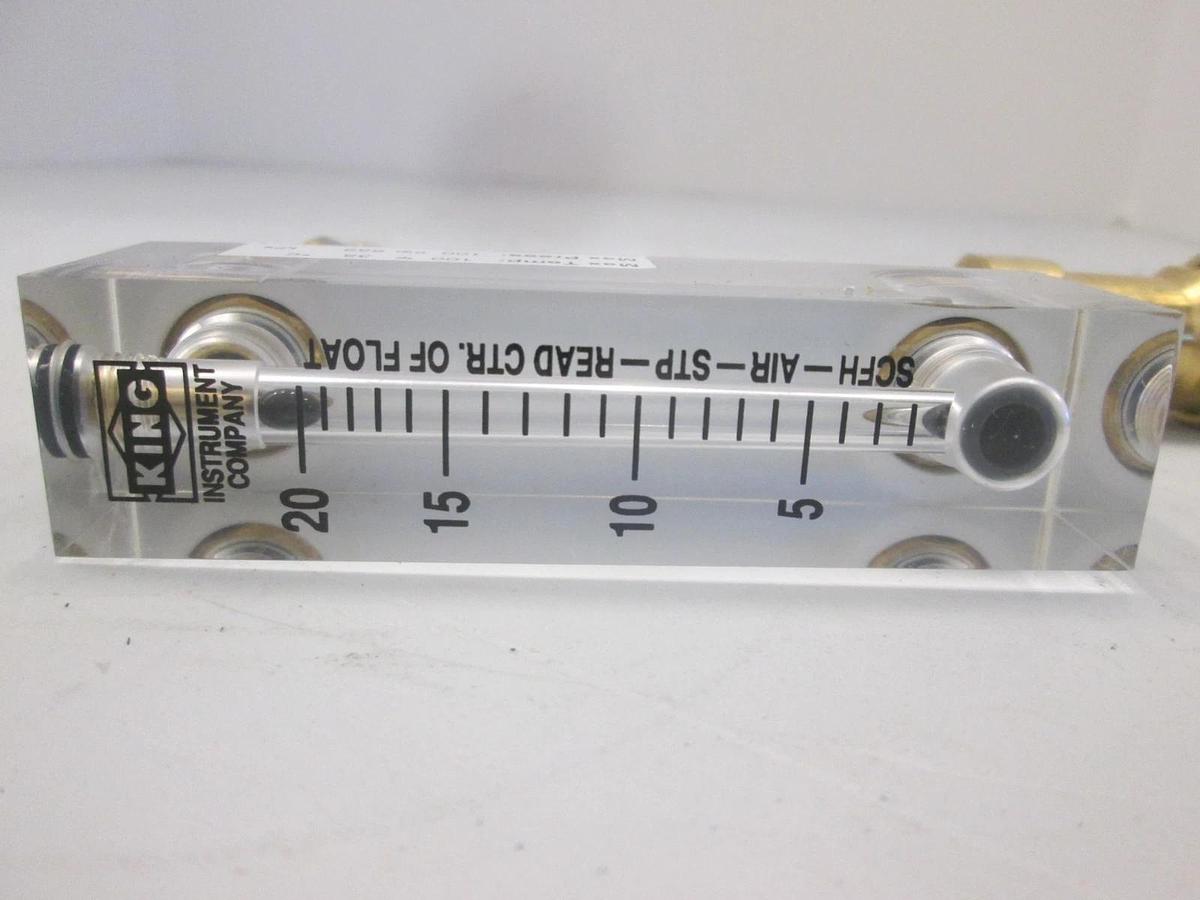 Used King Instruments, 0-20 SCFH-Air-STP-Read CTR. of Float w/ Fittings, Used