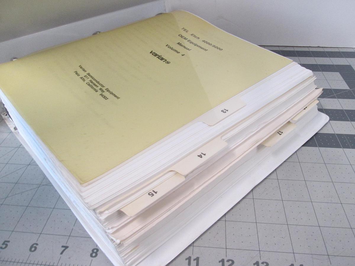 Used Varian, TEL Etch 4000/5000, OEM Equipment K-Series, Volume 4, Used