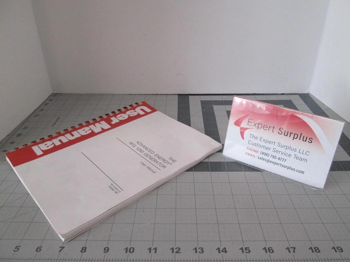 Used Advanced Energy, RFG 1250 Generator User Manual, 5705012-B, Used