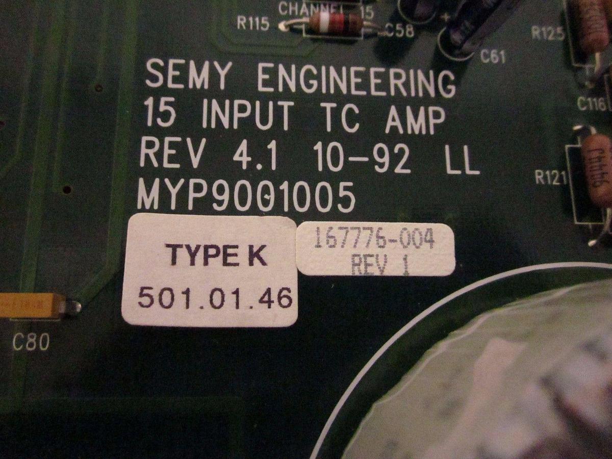 SEMY ENGINEERING T/C AMPLIFIER 15 INPUT 501.01.46 Type K MYP9001005
