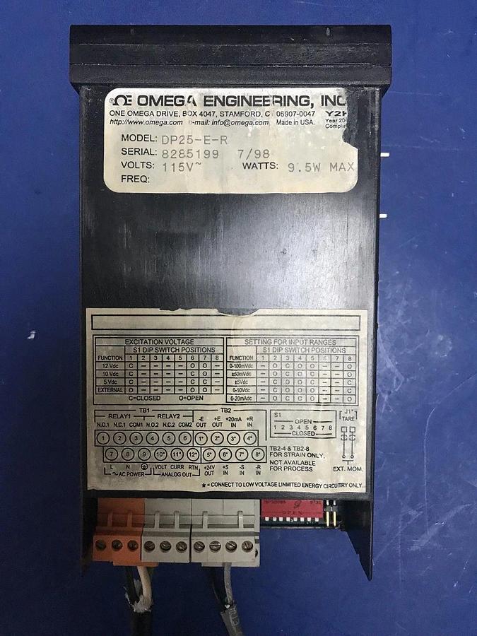 Used Omega DP25-E-R Panel Meter and Controller w/ Dual Alarms, Used