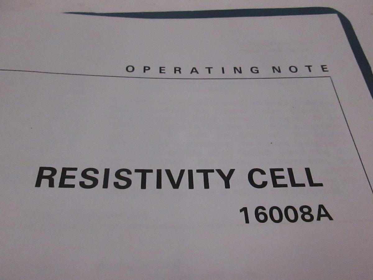 Used HP Resistivity Cell 16008A Operating Note, Used