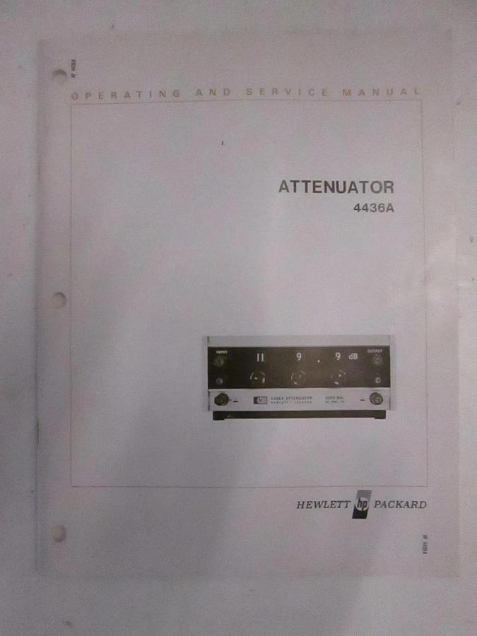 Used HP Attenuator 4436A Operating and Service Manual, Used