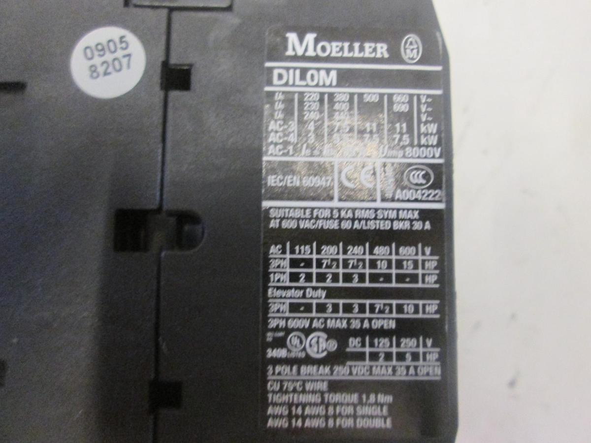Klockner MOELLER, DILOM (24v 50/60 Hz), CONTACTOR, RELAY 24V 50/60 Hz, CE, New
