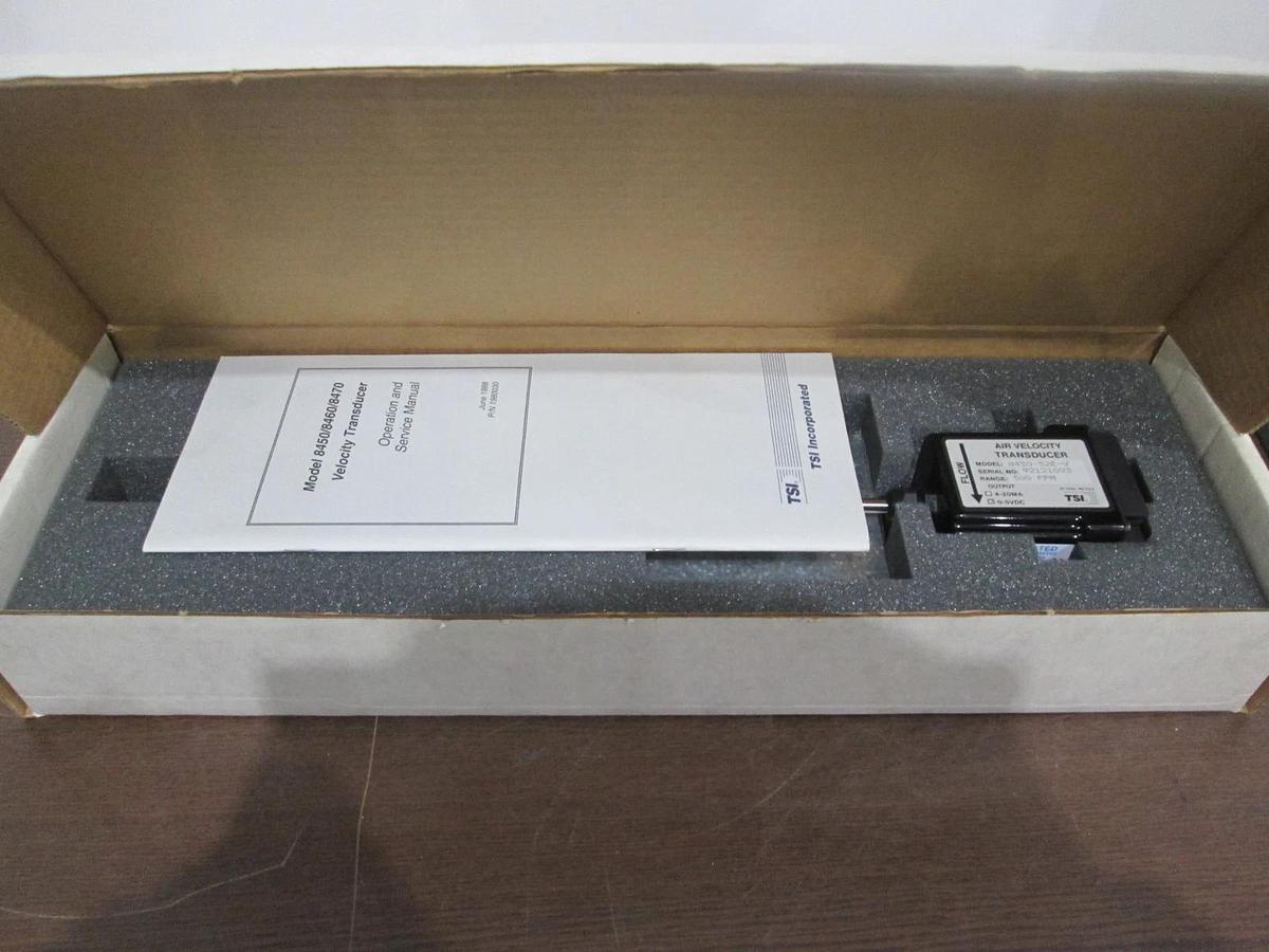 TSI, 8450-52E-V, Air Velocity Transducer w/Operation and Service Manual, New