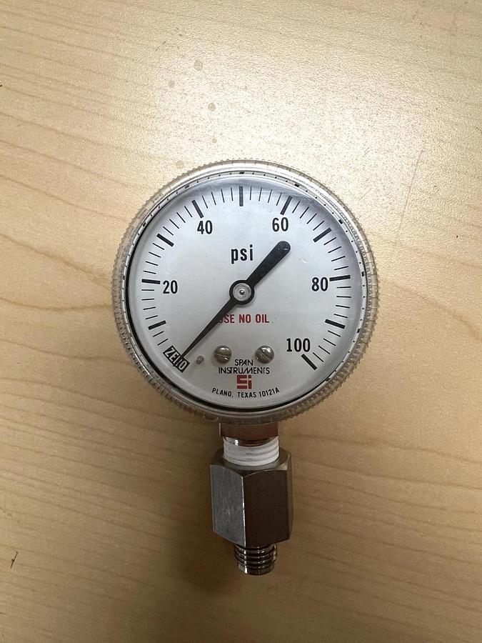 Used Span Instruments, 1D121A, 0-100 PSI, Pressure Gauge, Used