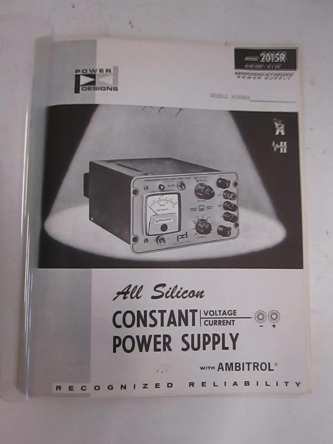 Used Power Designs 2015R Manual, Used