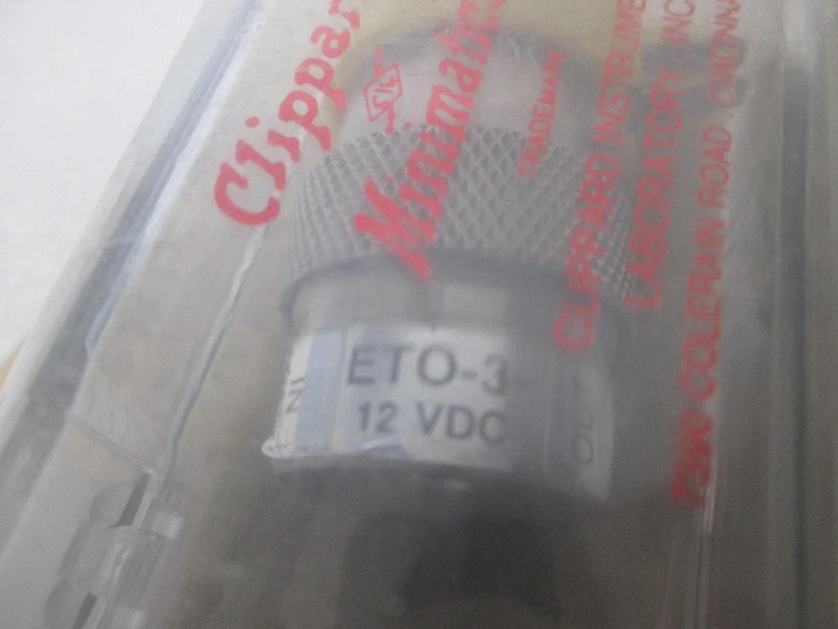 Clippard, ETO-3, Miniature Solenoid Valve, 12 VDC, New