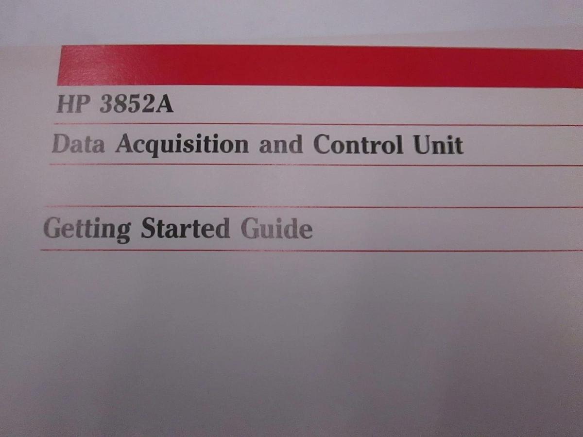Used HP 3852A Acquisition/Control Unit Getting Started Guide, Used