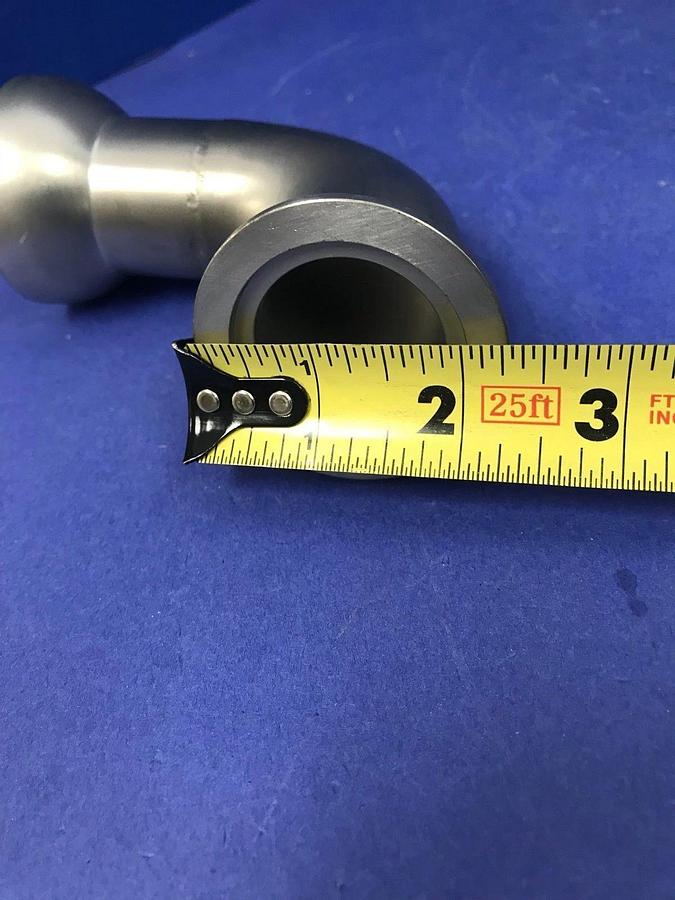 Stainless Steel 90° Elbow Vacuum Pipe w/ 50/30 Ball Socket to NW40, Used
