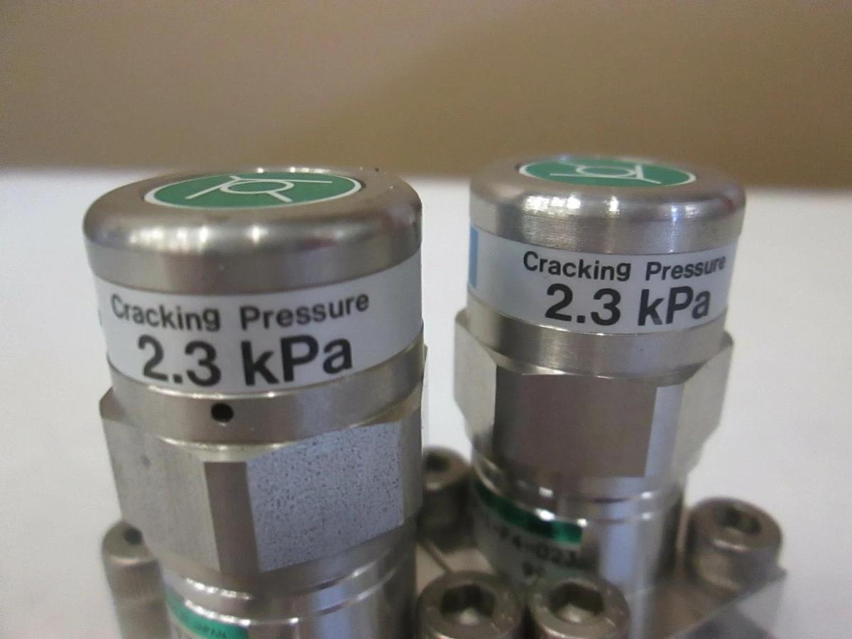 Used CKD Valve MCGP-01D-023-KA, MCGP-01C-023-KA w/ 1/4" Tube, 2.3kPa, Used