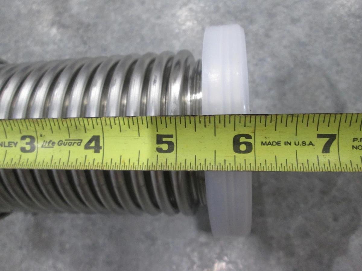 Used Stainless Steel Formed Bellows Vacuum Pipe/Hose, 6"L, 101MM Flange, Used