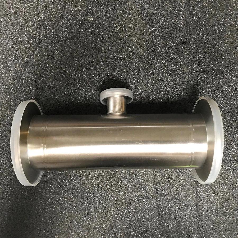 Stainless Steel Vacuum Tube Nipple, NW50 Flange w/ NW16 Port, New