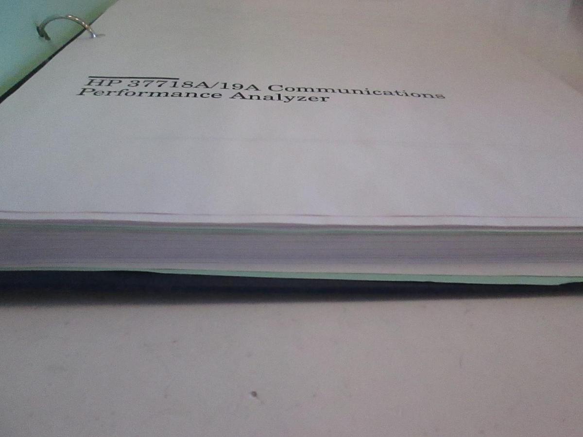 Used HP 37718A/19A Communications Performance Analyzer Quick Start Guide, Used