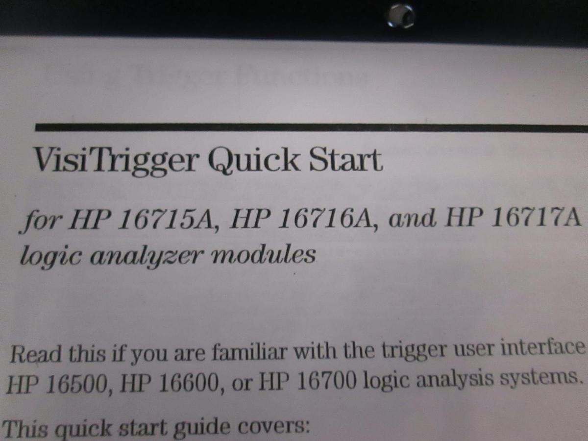 Used HP VisiTrigger Quick Start for 16715A, 16716A and 16717A, Used