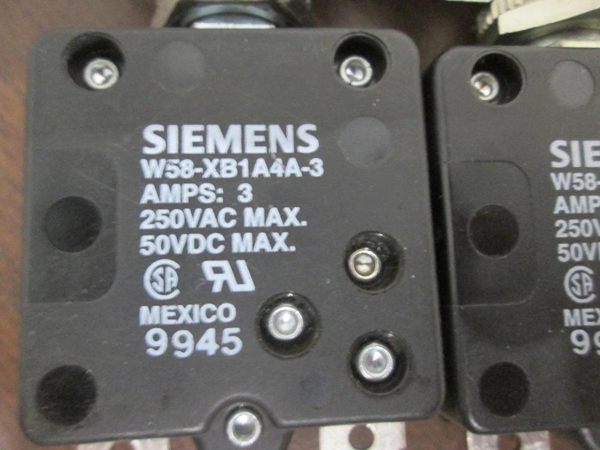 Used Siemens, W58-XB1A4A-3, 3A, Thermal Circuit Breaker, Used, Lot of 14