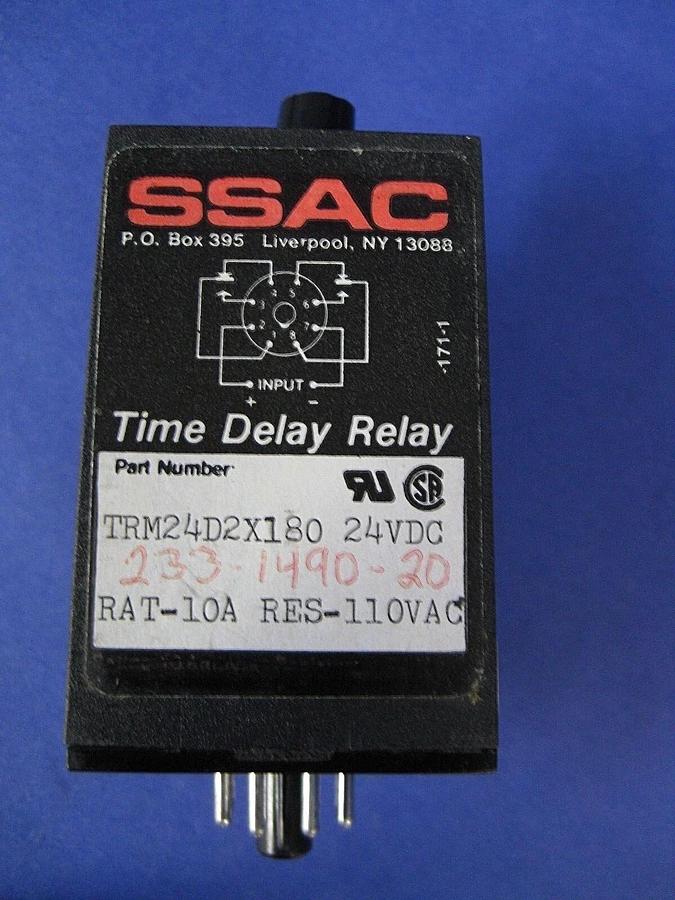 Used SSAC TRM24D2X180 Time Delay Relay, 2-180 Seconds, 24VDC/28VDC, Used