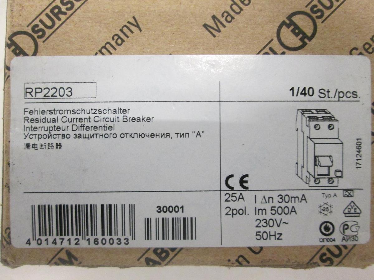 Used Altech Corp., Earth Leakage Circuit Breaker, RP2203, New
