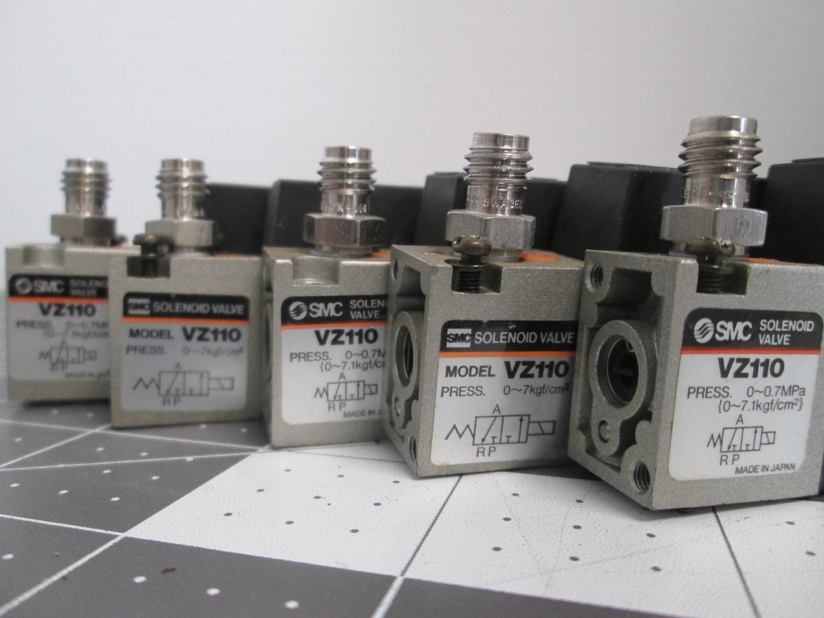 Used Lot of 5, SMC, VZ110, 3-PORT Pneumatic Solenoid Valves Used Industrial