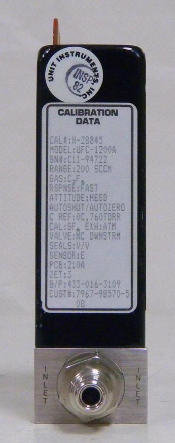 Used Unit UFC-1200A Mass Flow Controller, Gas- C2F6, Range- 200 SCCM, Used