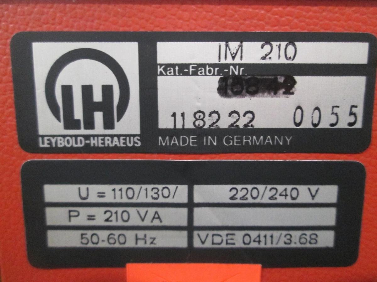 Used Leybold-Heraeus, IONIVAC, IM 210, Vacuum Gauge Controller, Used