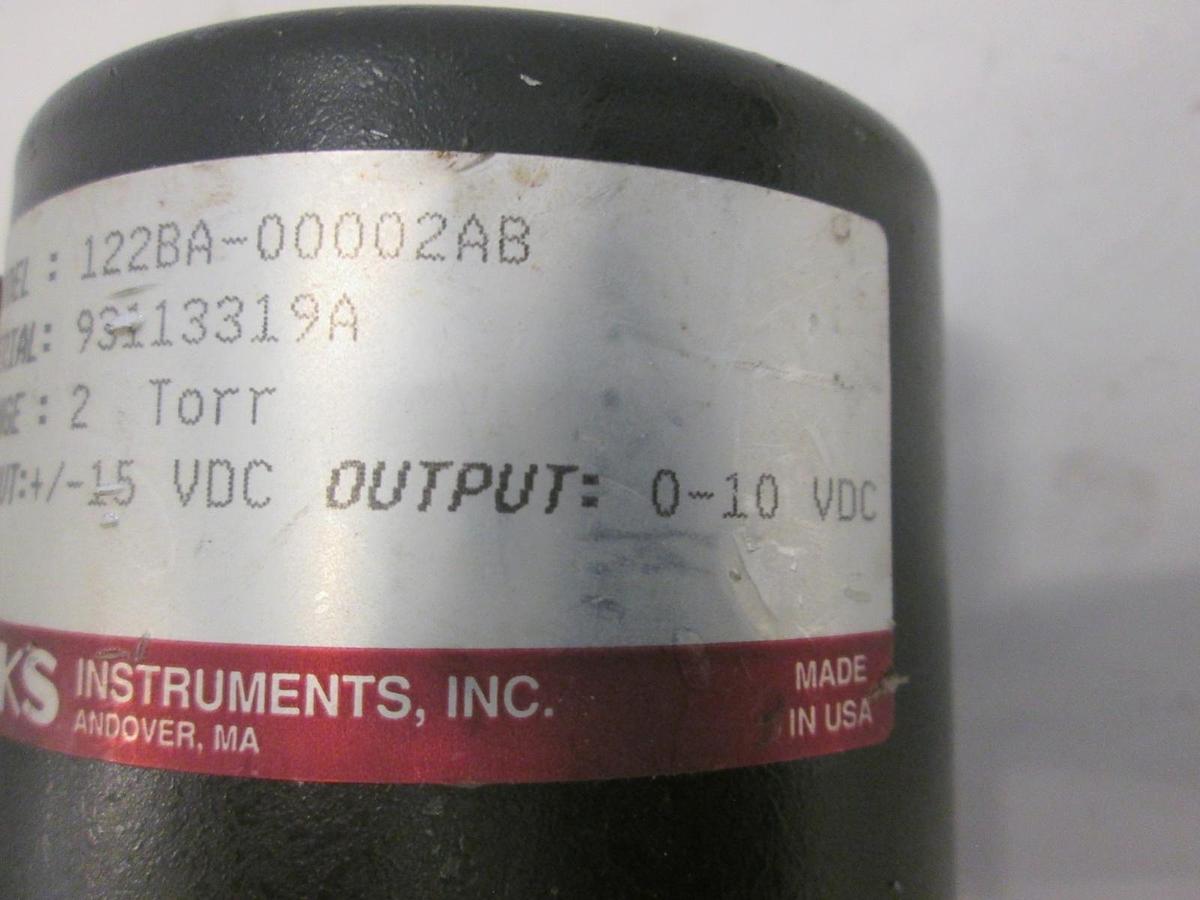 Used MKS, Baratron 2 Torr Pressure Transducer, 122BA-00002AB, Used